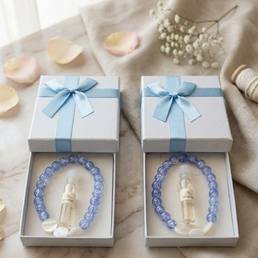Crystal Blue Friendship Band & Itra Gift Set