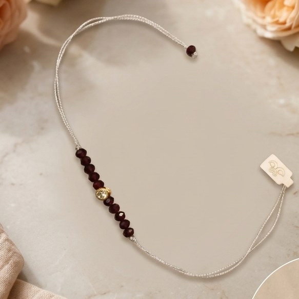 Maroon Beaded Rakhi for Brother
