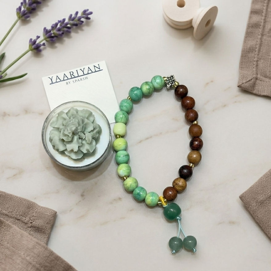 Blossom Scented Candle with Friendship Band