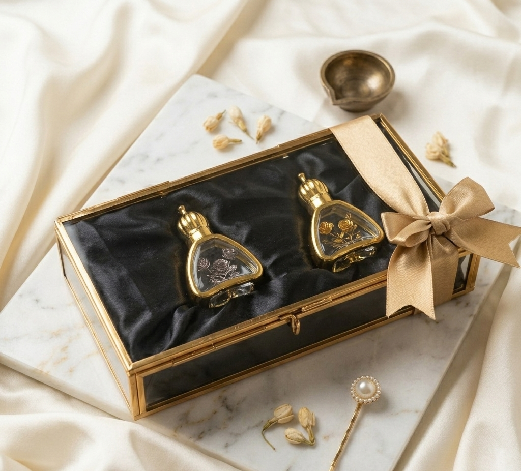 Glass Case with Attar Fragrances