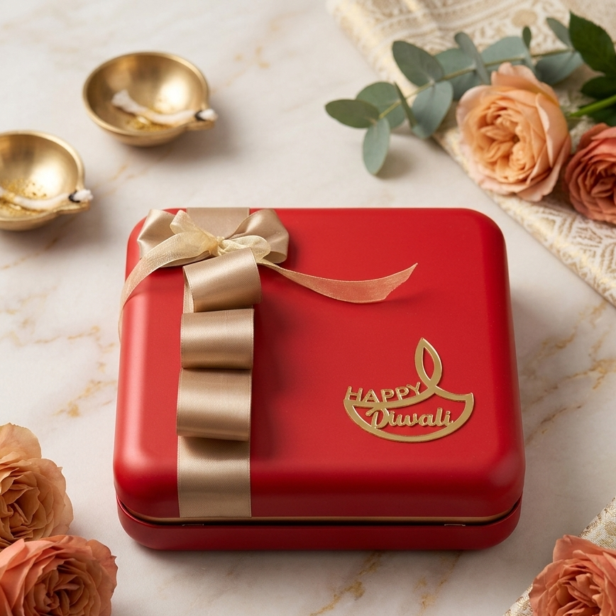 Luxury Red & Gold Diwali Gift Hamper