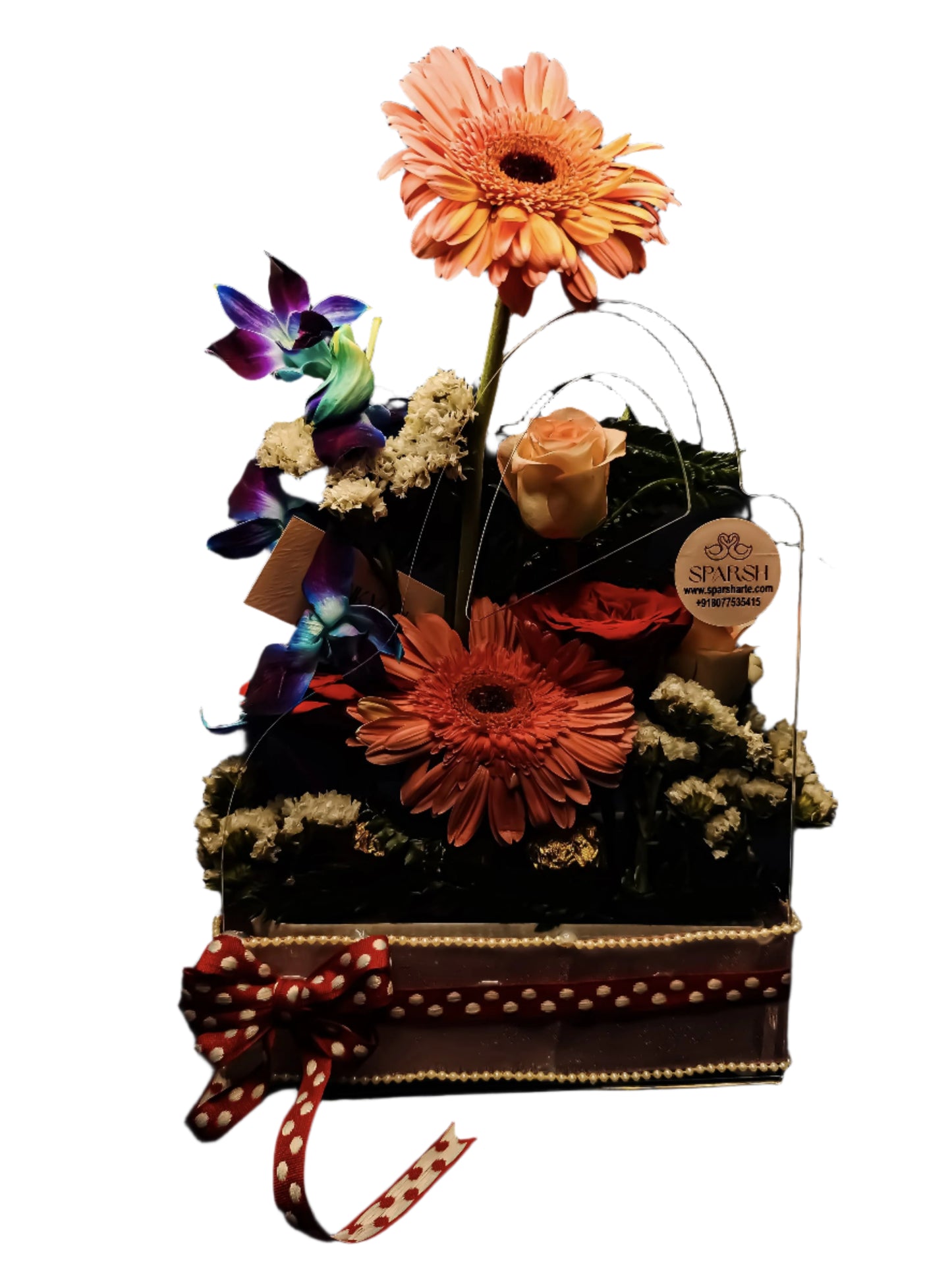 Acrylic Fresh Flower Bouquet Hamper (Delivery Avaible in Agra Only)