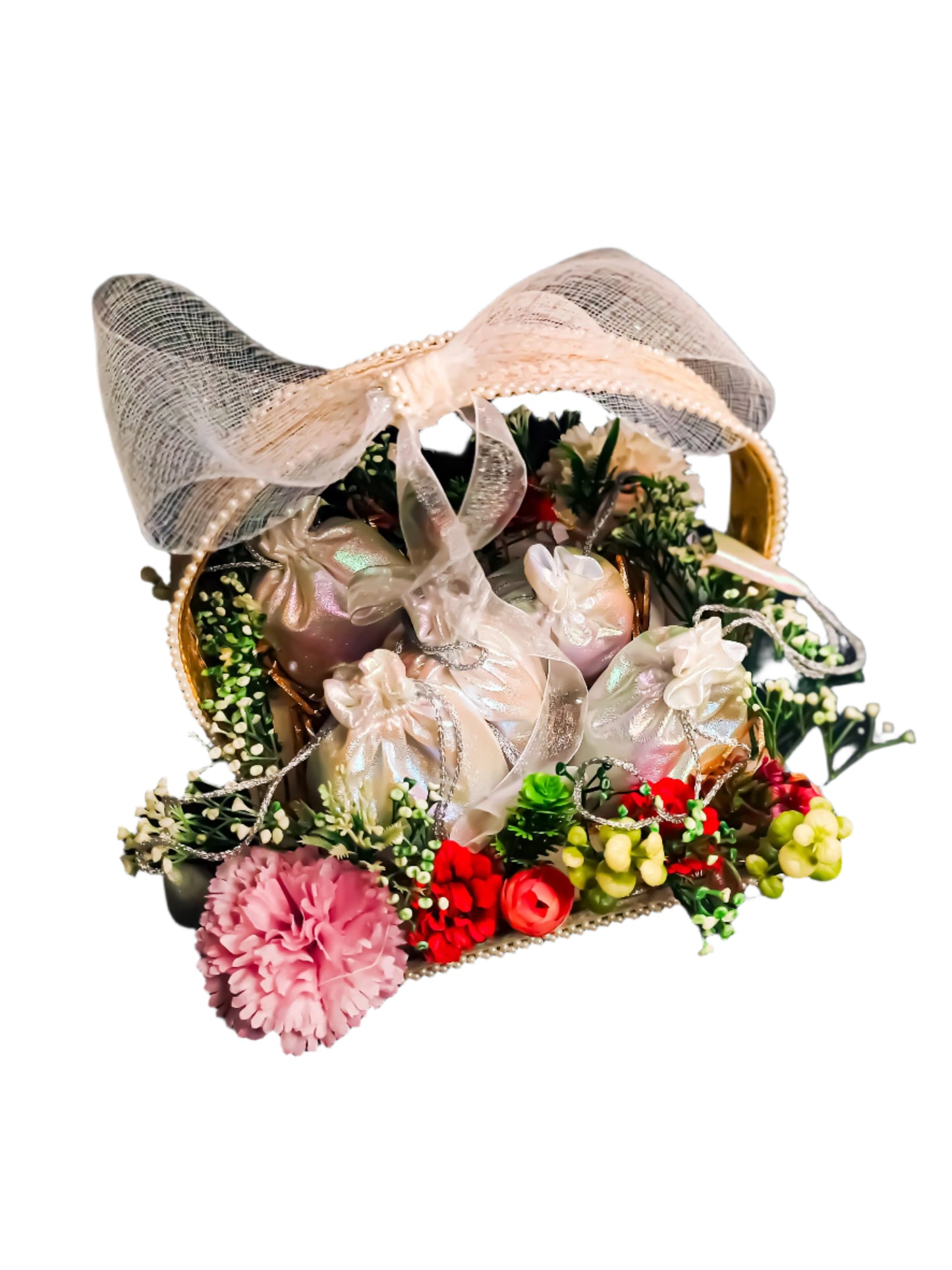 The Floral Dry Fruit Basket (Customization Available)