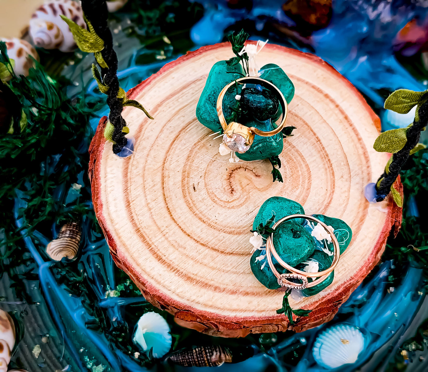 Buy Lake View Ring Platter – Handmade Wooden and Resin Engagement Tray for Wedding Ceremony
