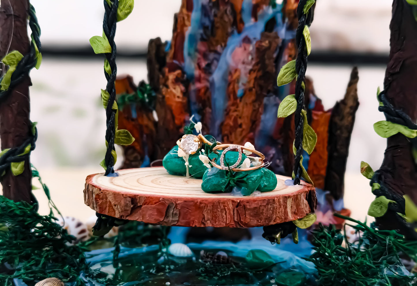 Buy Lake View Ring Platter – Handmade Wooden and Resin Engagement Tray for Wedding Ceremony