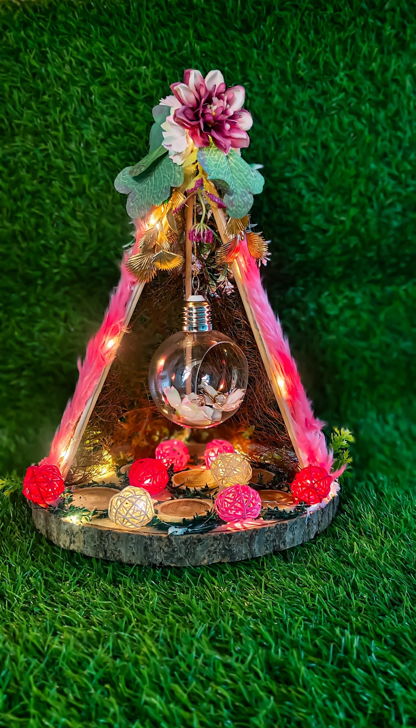 Buy Garden Vow Ring Platter – Multicolor Handmade Engagement Ring Tray for Wedding or Roka