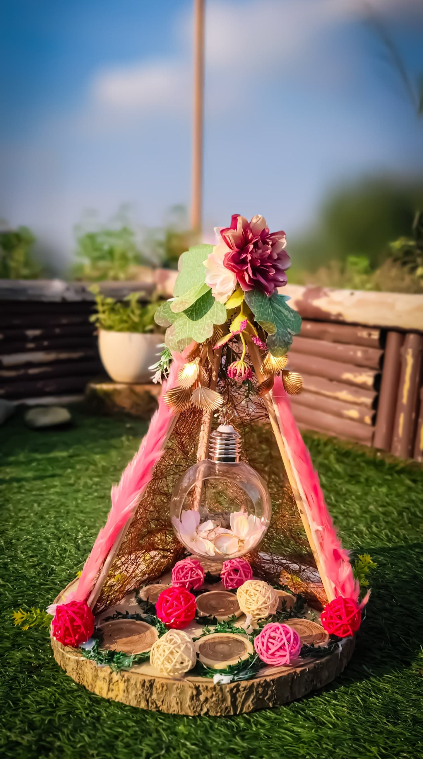 Buy Garden Vow Ring Platter – Multicolor Handmade Engagement Ring Tray for Wedding or Roka