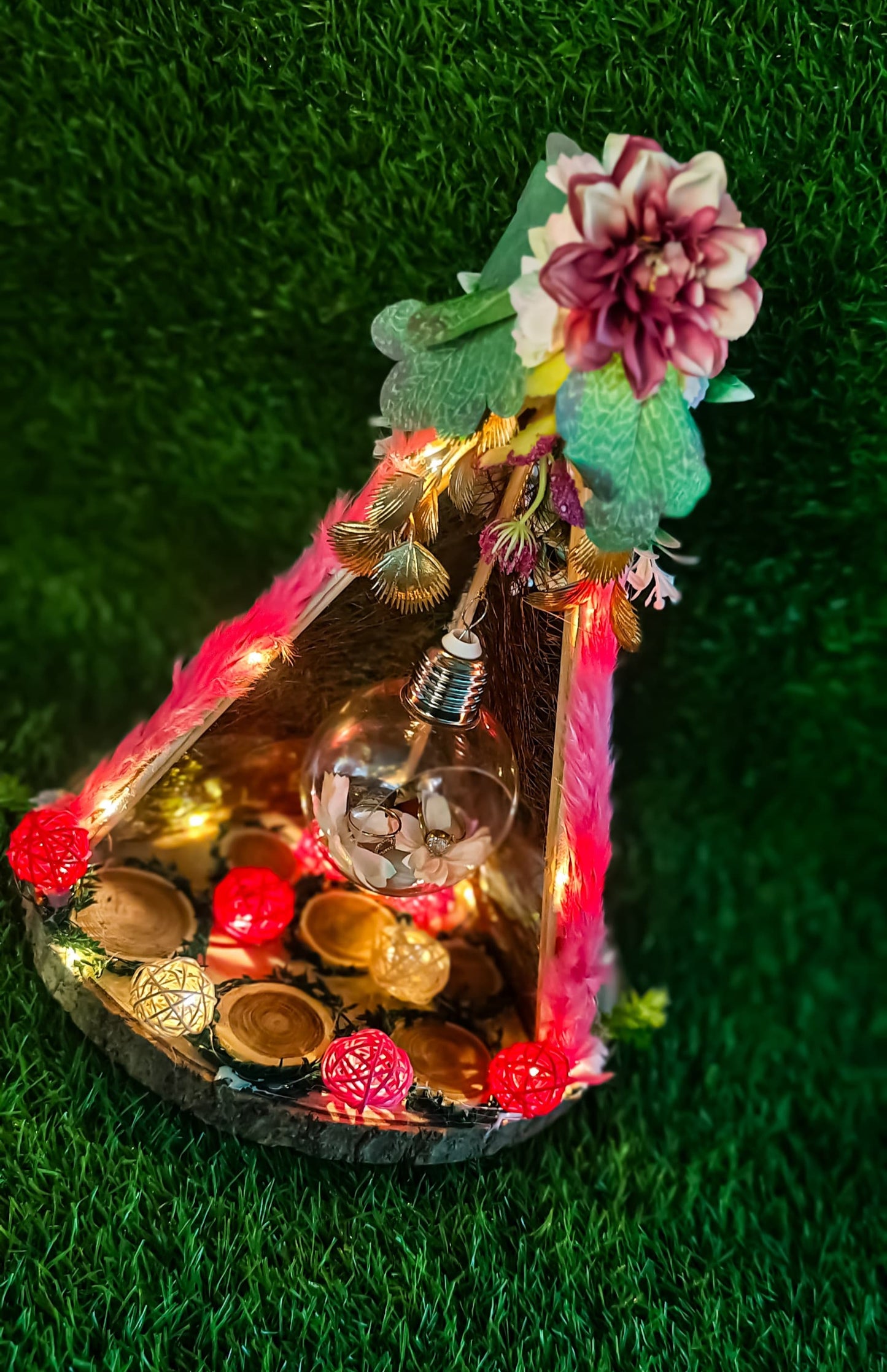 Buy Garden Vow Ring Platter – Multicolor Handmade Engagement Ring Tray for Wedding or Roka