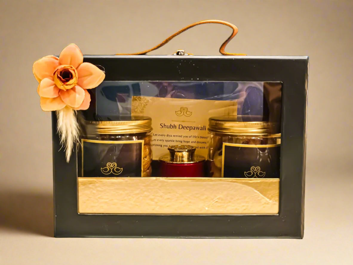 SPARSH Black Acrylic Dry Fruits Box – Mukhwas Gift Hamper