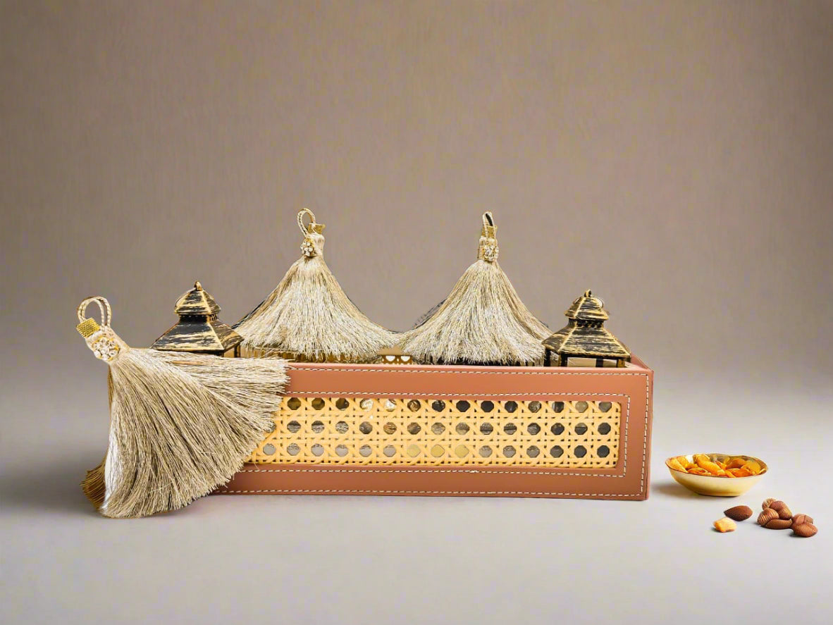 Buy Luxury Ganpati Gift Tray with Choco Almonds & Tea Lights – Perfect for Diwali & Weddings
