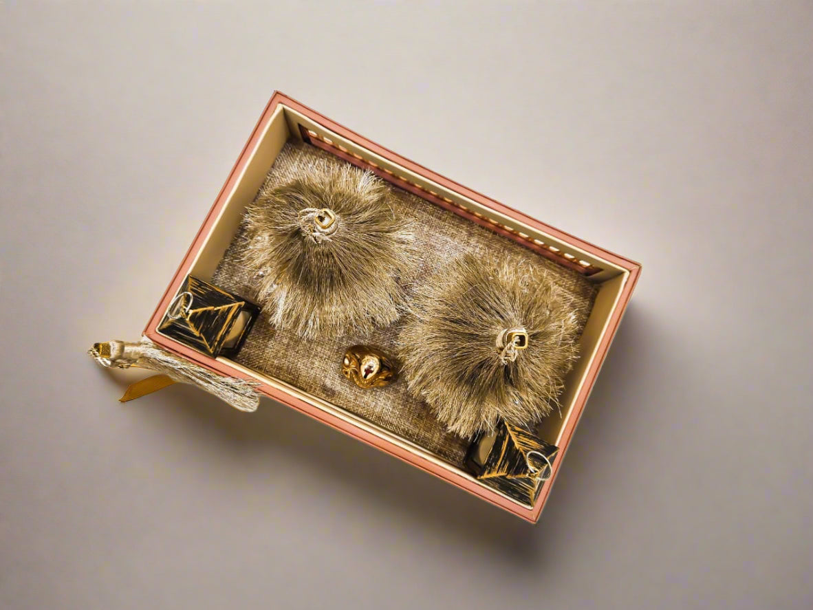 Buy Luxury Ganpati Gift Tray with Choco Almonds & Tea Lights – Perfect for Diwali & Weddings