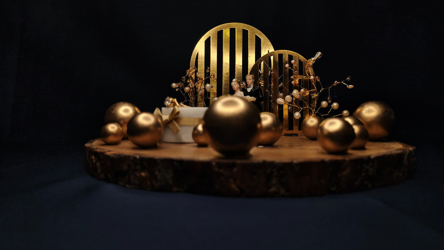 Buy Fairy Tale Ring Platter – Wooden & Marble Engagement Ring Tray with Golden Detailing - SPARSH