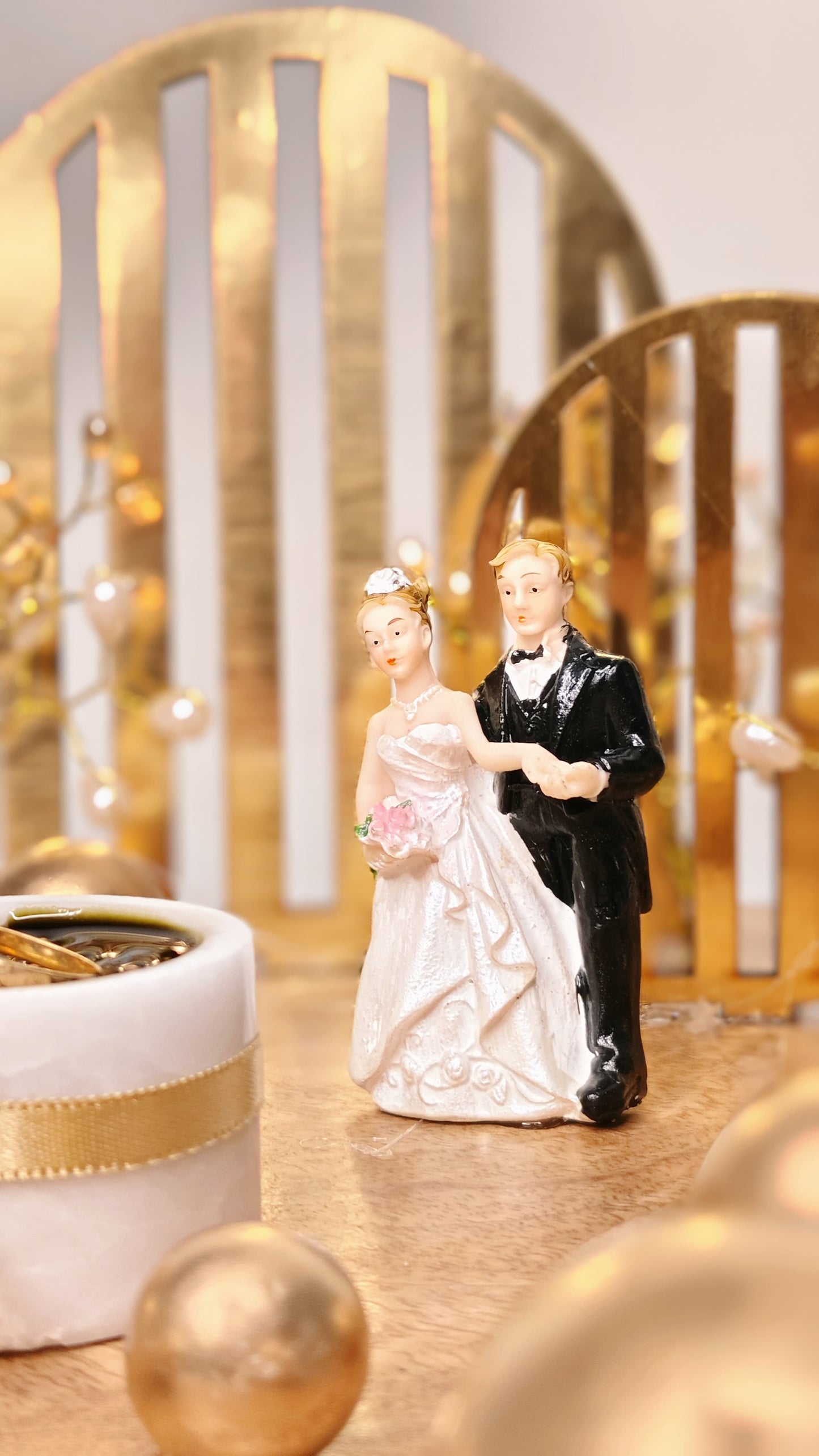 Buy Fairy Tale Ring Platter – Wooden & Marble Engagement Ring Tray with Golden Detailing by SPARSH