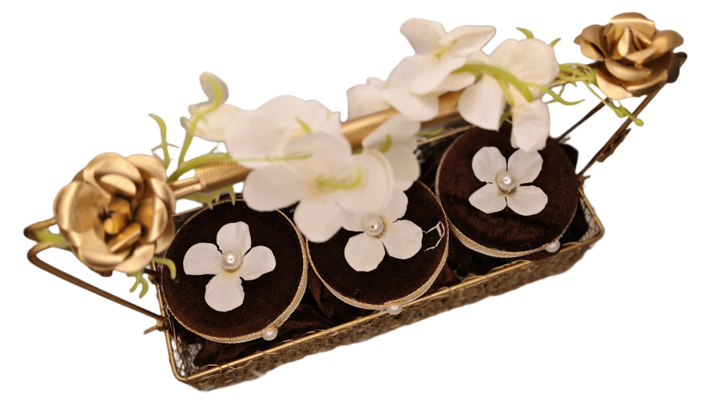 Gloden Metal Gift Hamper basket