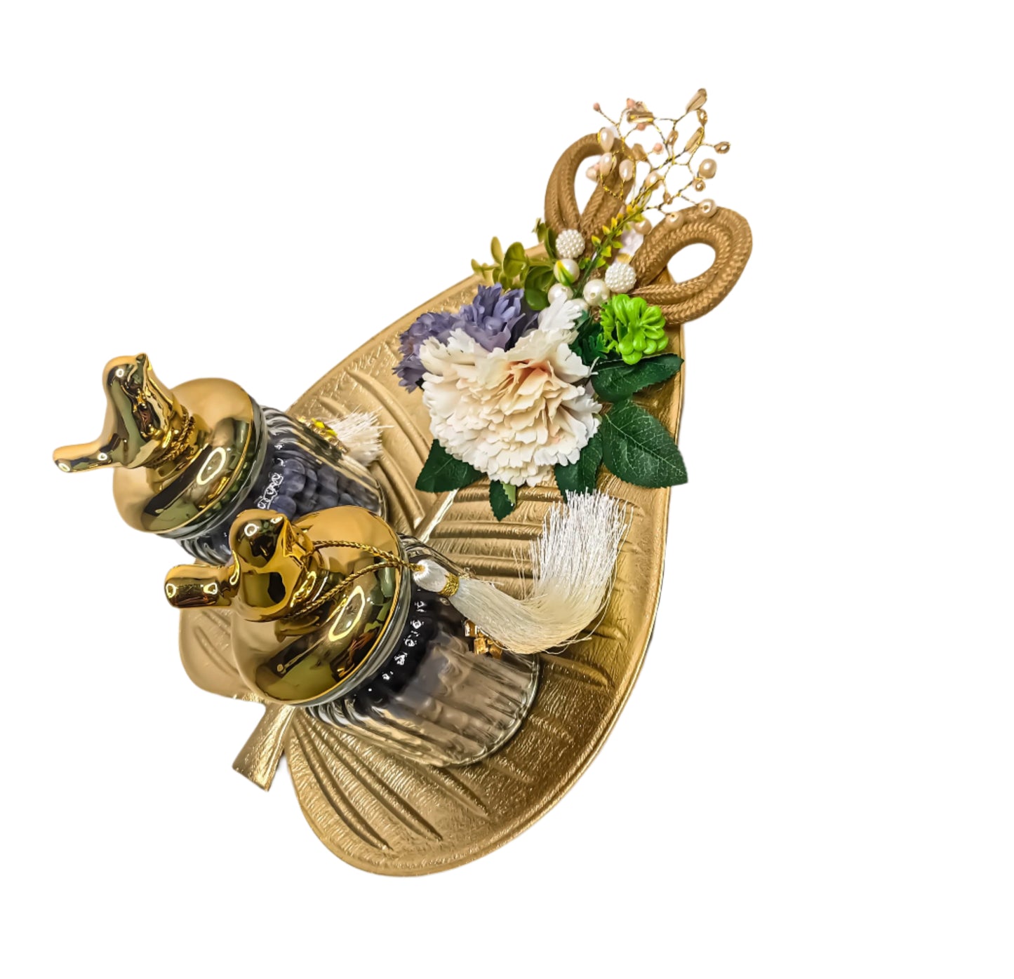 Buy Golden Acrylic & Glass Festive Tray – Premium Gift for Eid, Diwali & Celebrations - SPARSH