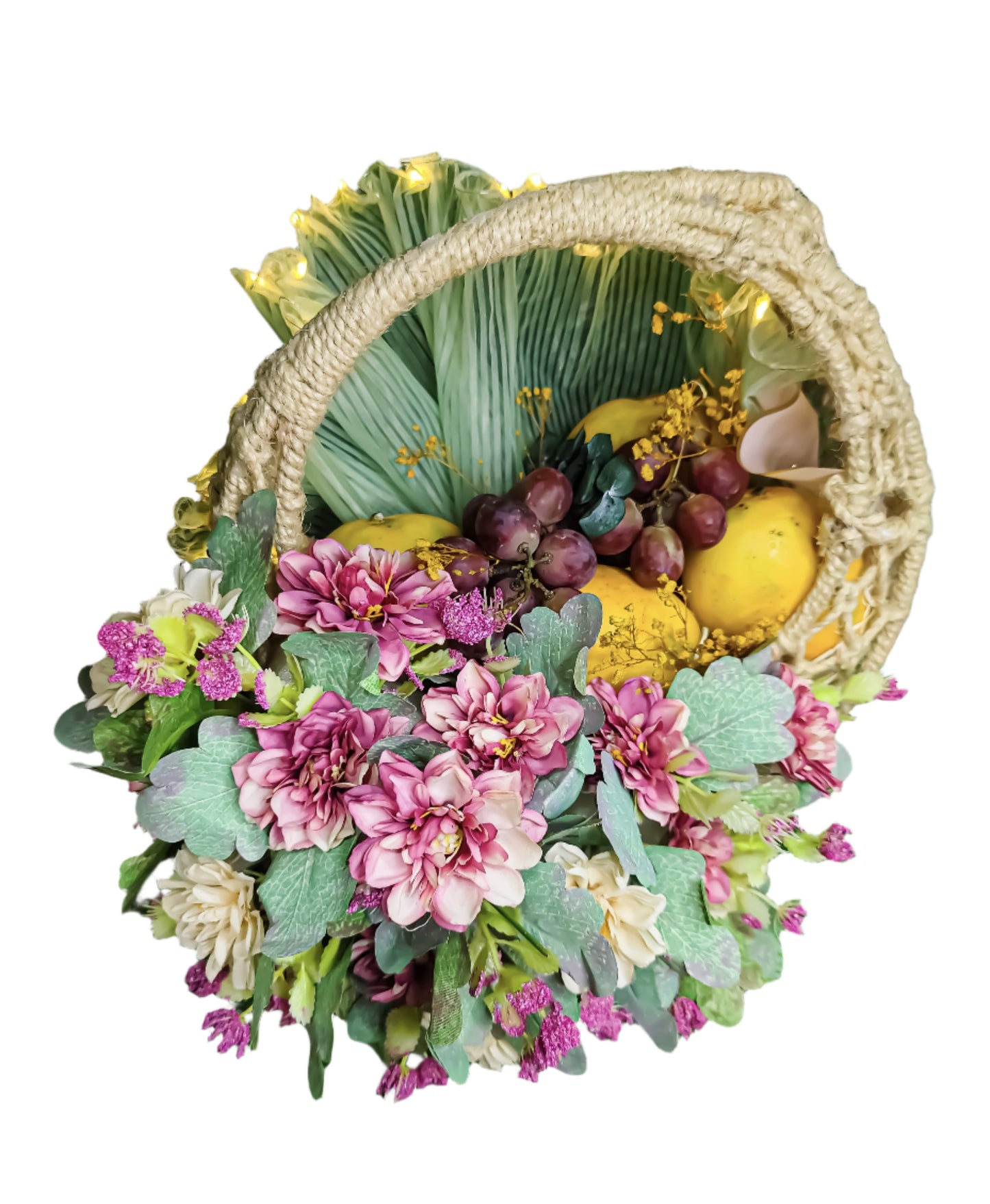 Floral Fruit Basket Bouquet