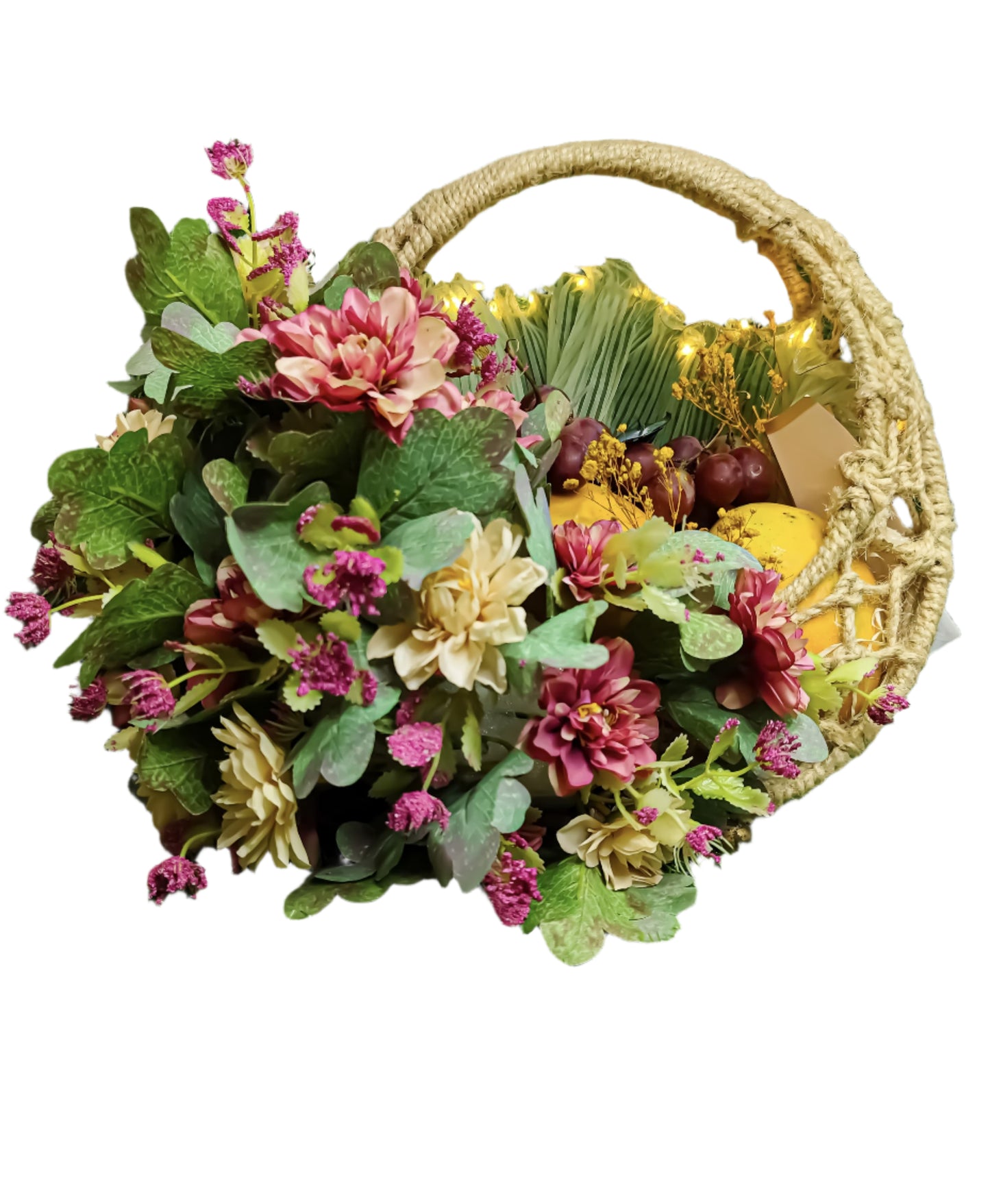 Floral Fruit Basket Bouquet