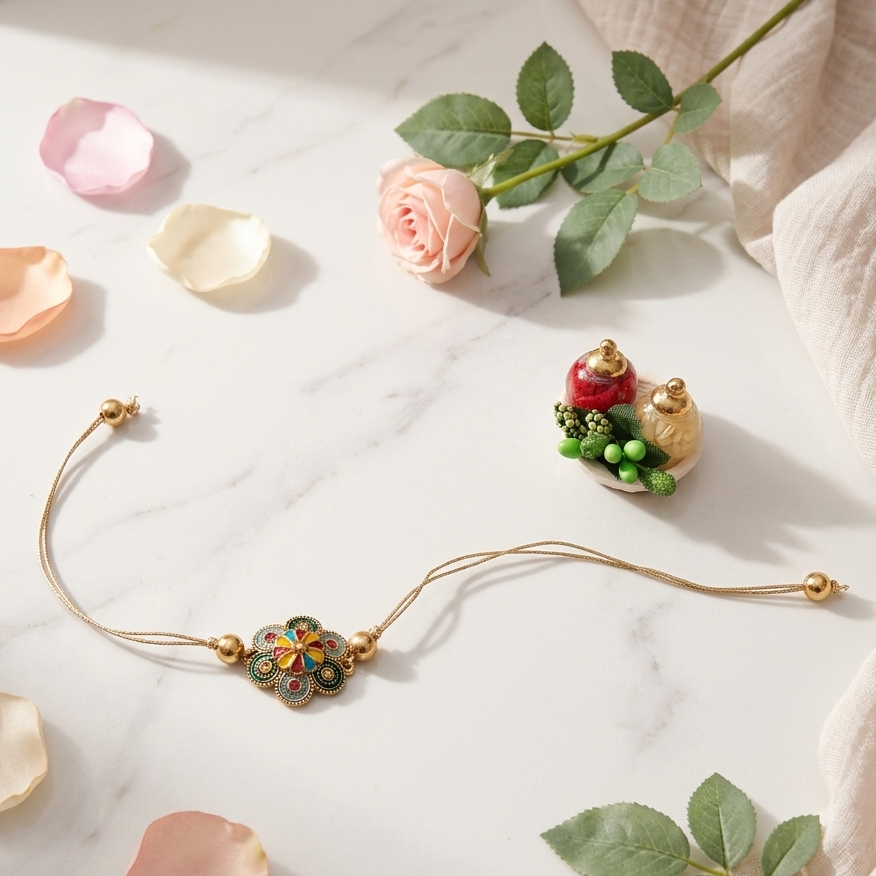 Floral Rakhi Gift Set