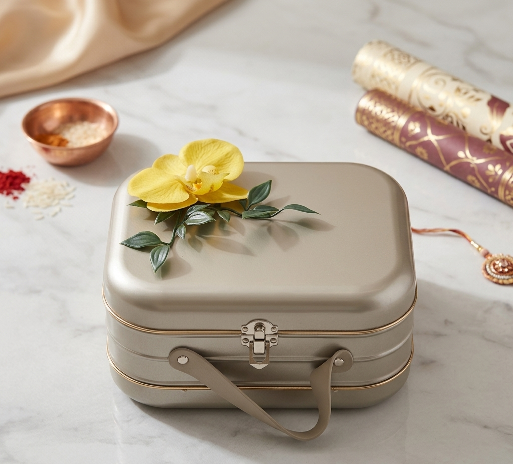 Gourmet Treat Hamper in Tin Suitcase