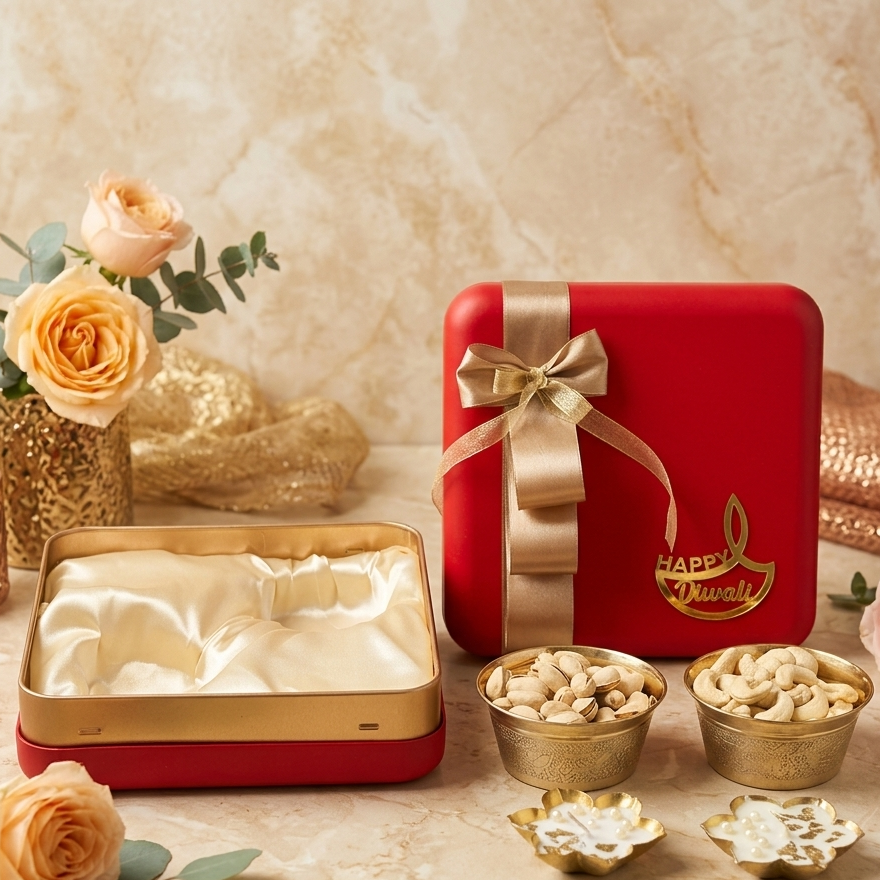 Luxury Red & Gold Diwali Gift Hamper