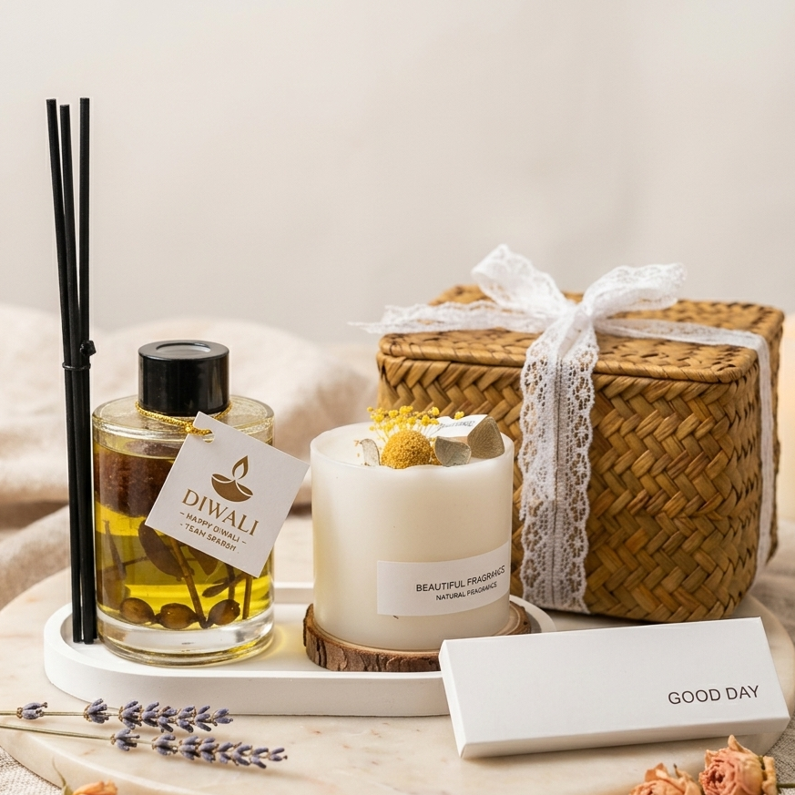 Luxury Reed Diffuser & Scented Candle Gift Hamper
