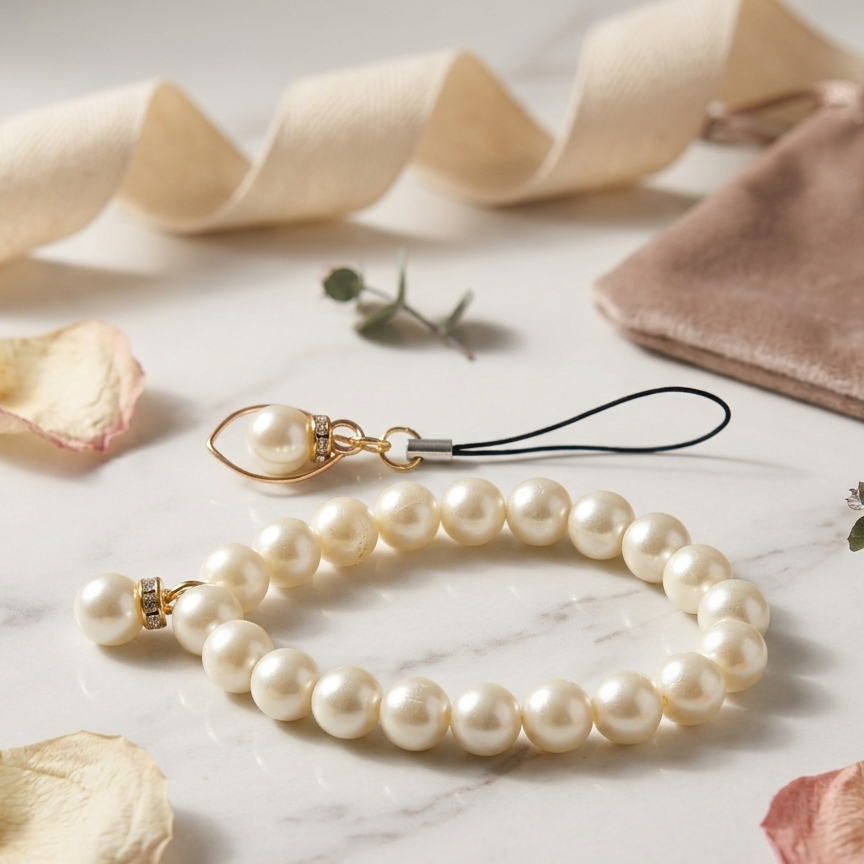 Pearl Friendship Band with Mobile Charm