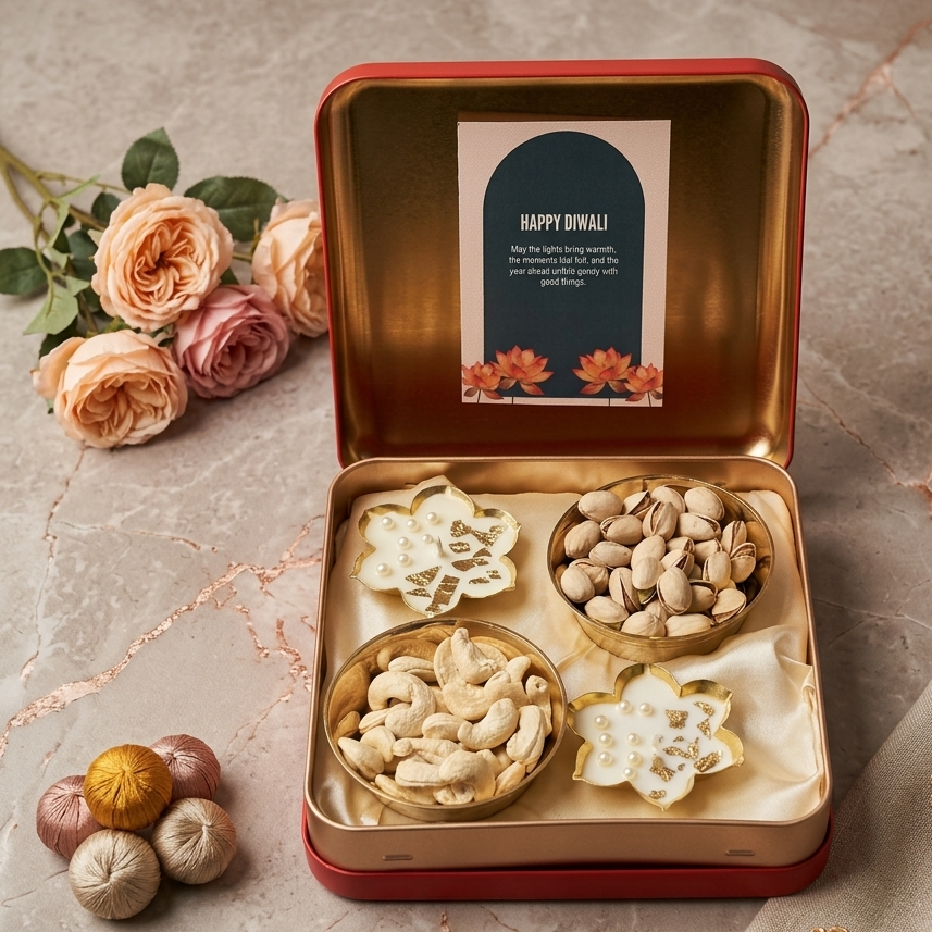 Luxury Red & Gold Diwali Gift Hamper