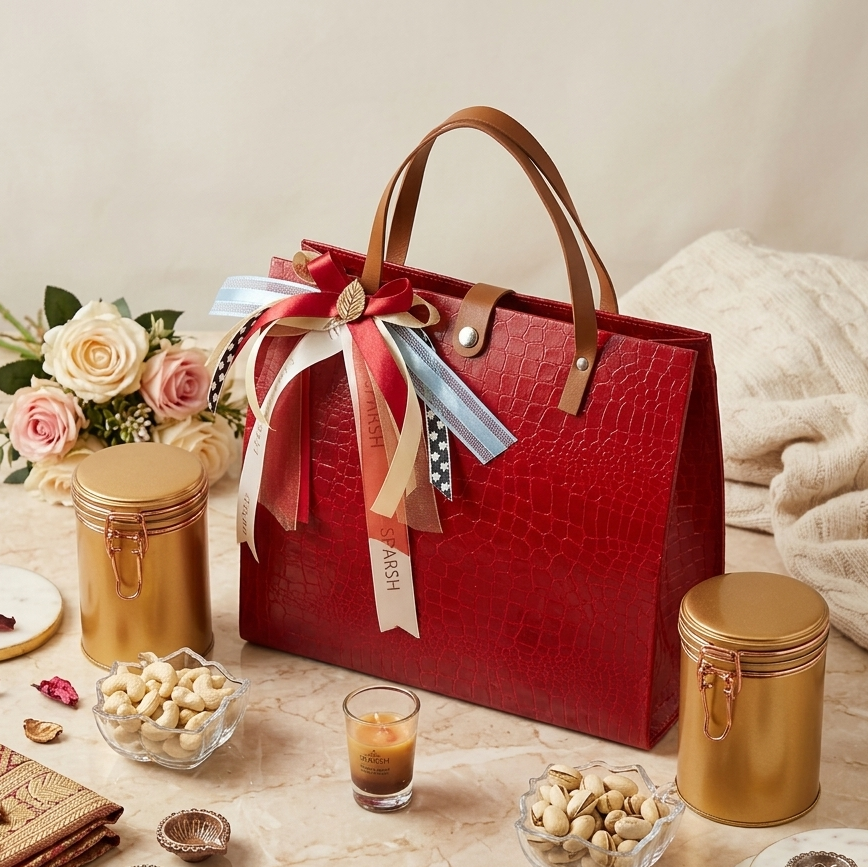 Luxury Maroon Festive Gift Bag