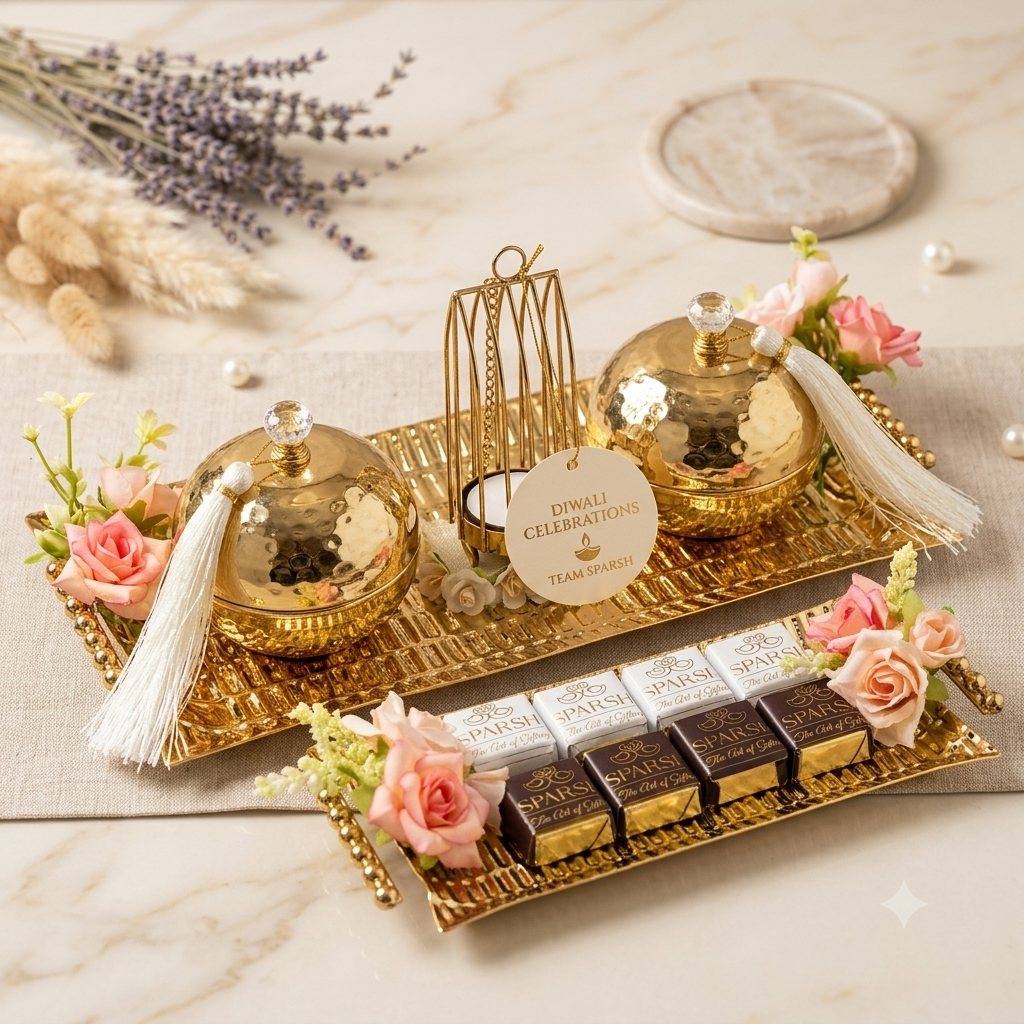 Golden Love Diwali Gift Tray