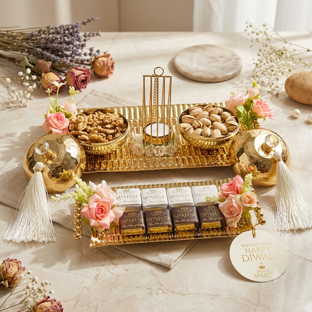 Golden Love Diwali Gift Tray