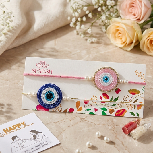 Evil Eye Rakhi Duo Set