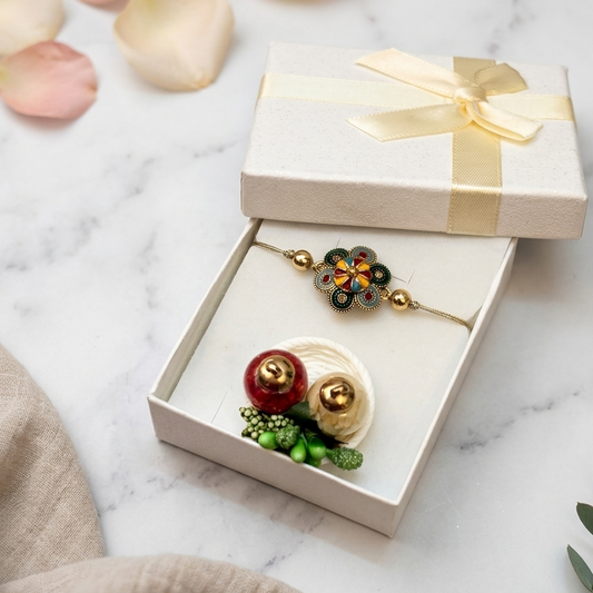 Floral Rakhi Gift Set