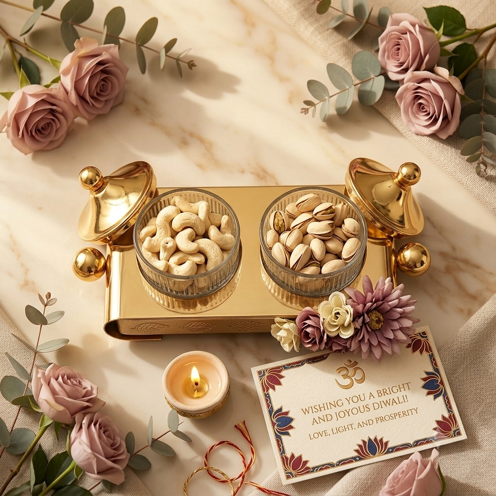 Gold Dry Fruit Serving Hamper