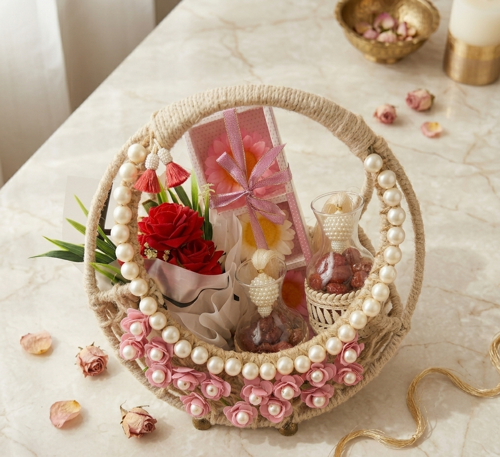 Pearl & Floral Gifting Basket