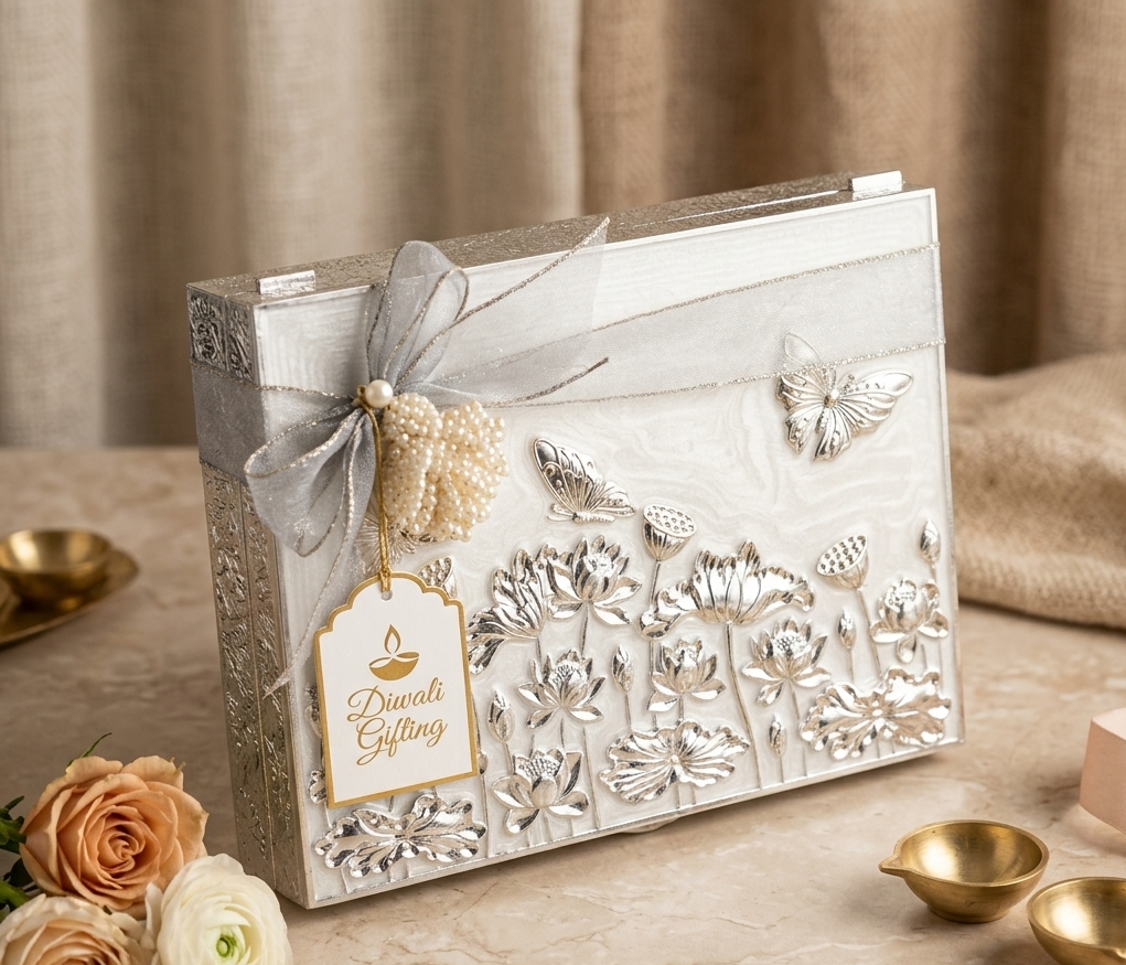 Luxury Silver Dry Fruit Gift Box