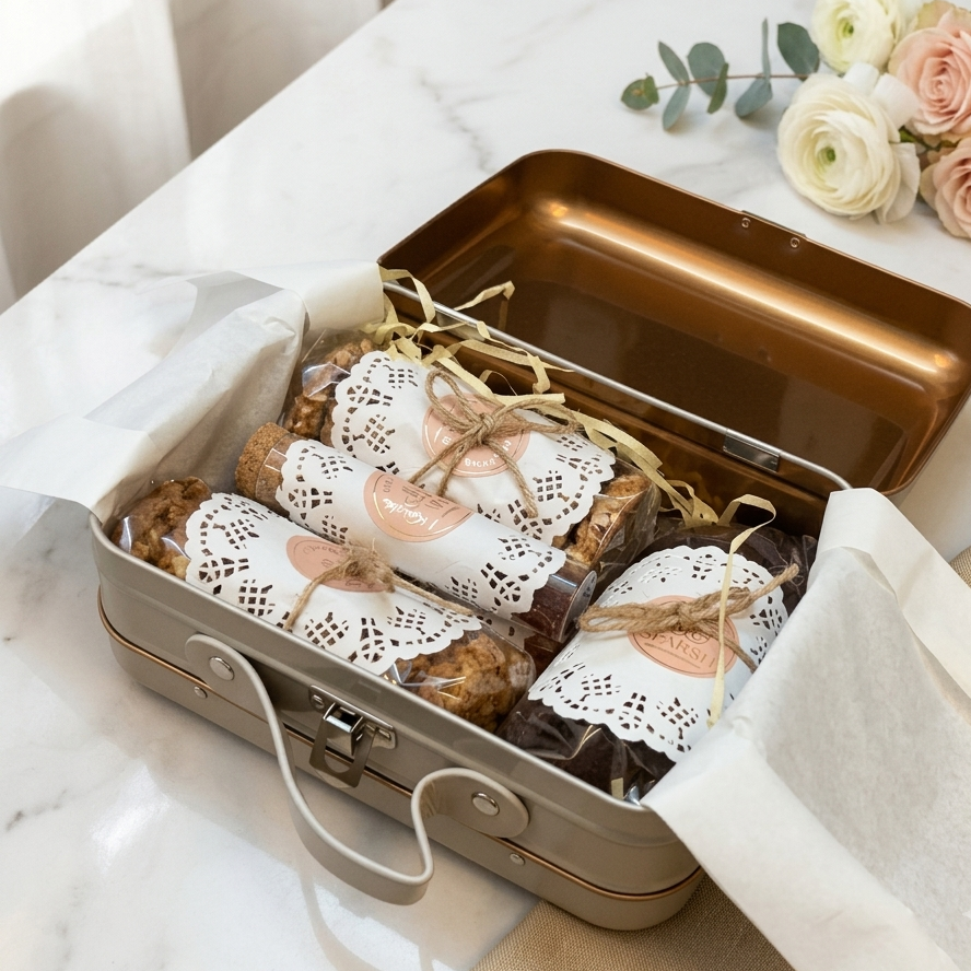 Gourmet Treat Hamper in Tin Suitcase