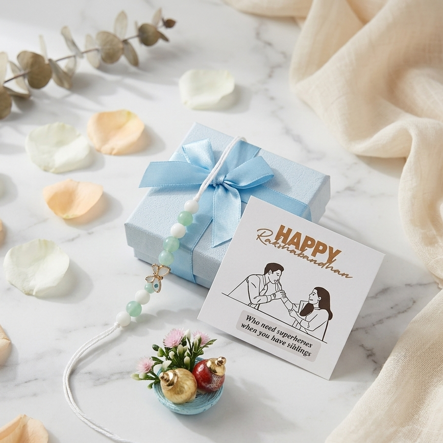 Butterfly Charm Rakhi Gift Set