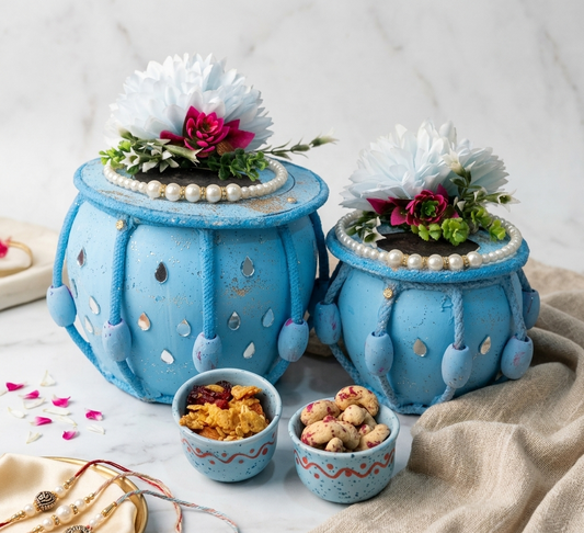 Blue Tabla-Inspired Gift Container