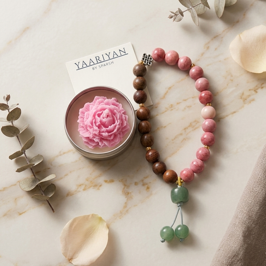 Blossom Scented Candle with Friendship Band