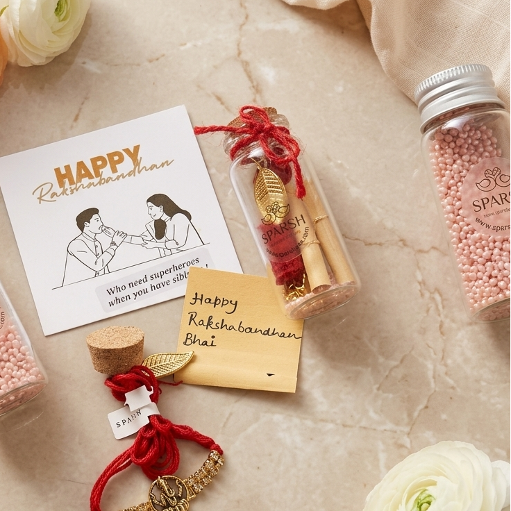 Om Designer Rakhi Gift Set with Roli Chawal & Gift Packaging