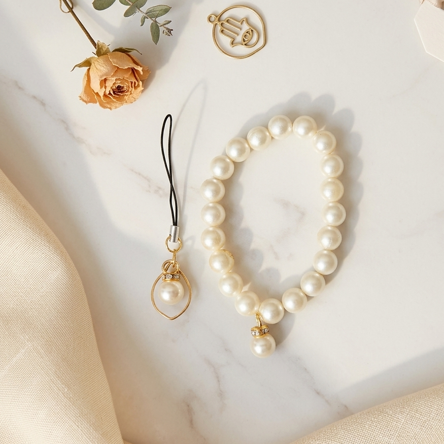 Pearl Friendship Band with Mobile Charm