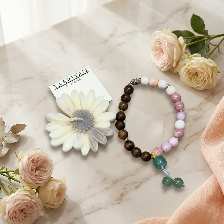 Floral Candle With Friendship Band