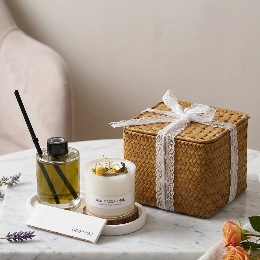 Luxury Reed Diffuser & Scented Candle Gift Hamper