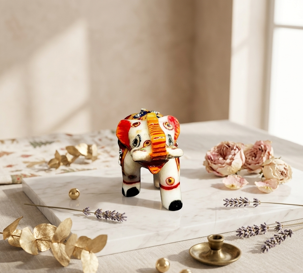Marble Elephant  Decorative Piece