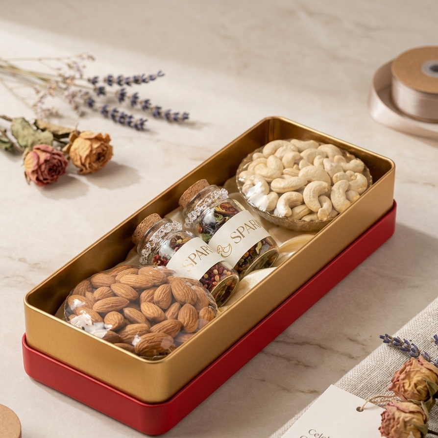 Dry Fruit Gift In Metal Box