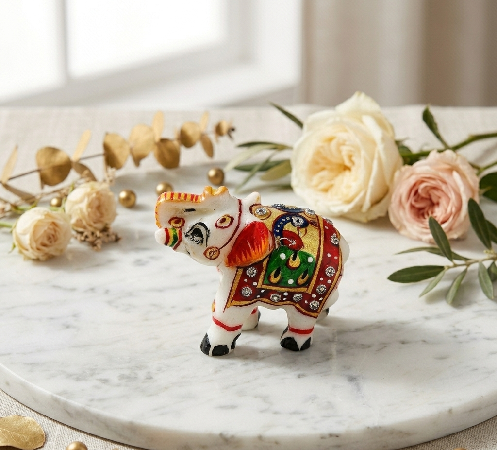 Marble Elephant  Decorative Piece
