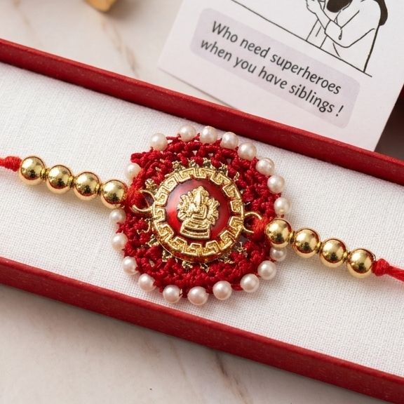 Traditional Red Designer Rakhi