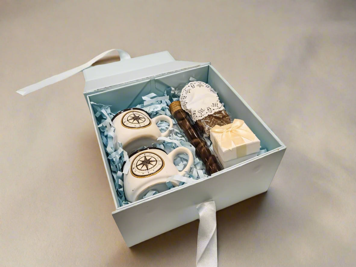 Buy Diwali Gift Hamper Box with Tea Cups, Choco Almonds, Itra Mini & Cookies – Luxury Festive Hampers by SPARSH
