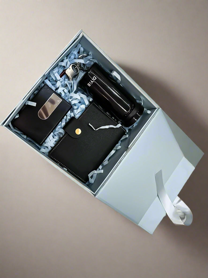 Buy Diwali/Corporate Gift Hamper Box - with a premium bottle , Passport cover, Card holder and Key Chain – Luxury Festive Hampers by SPARSH