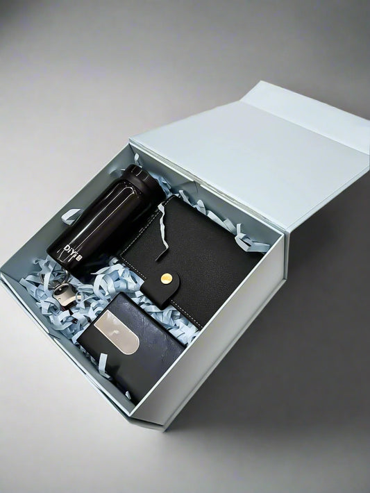 Buy Diwali/Corporate Gift Hamper Box - with a premium bottle , Passport cover, Card holder and Key Chain – Luxury Festive Hampers by SPARSH